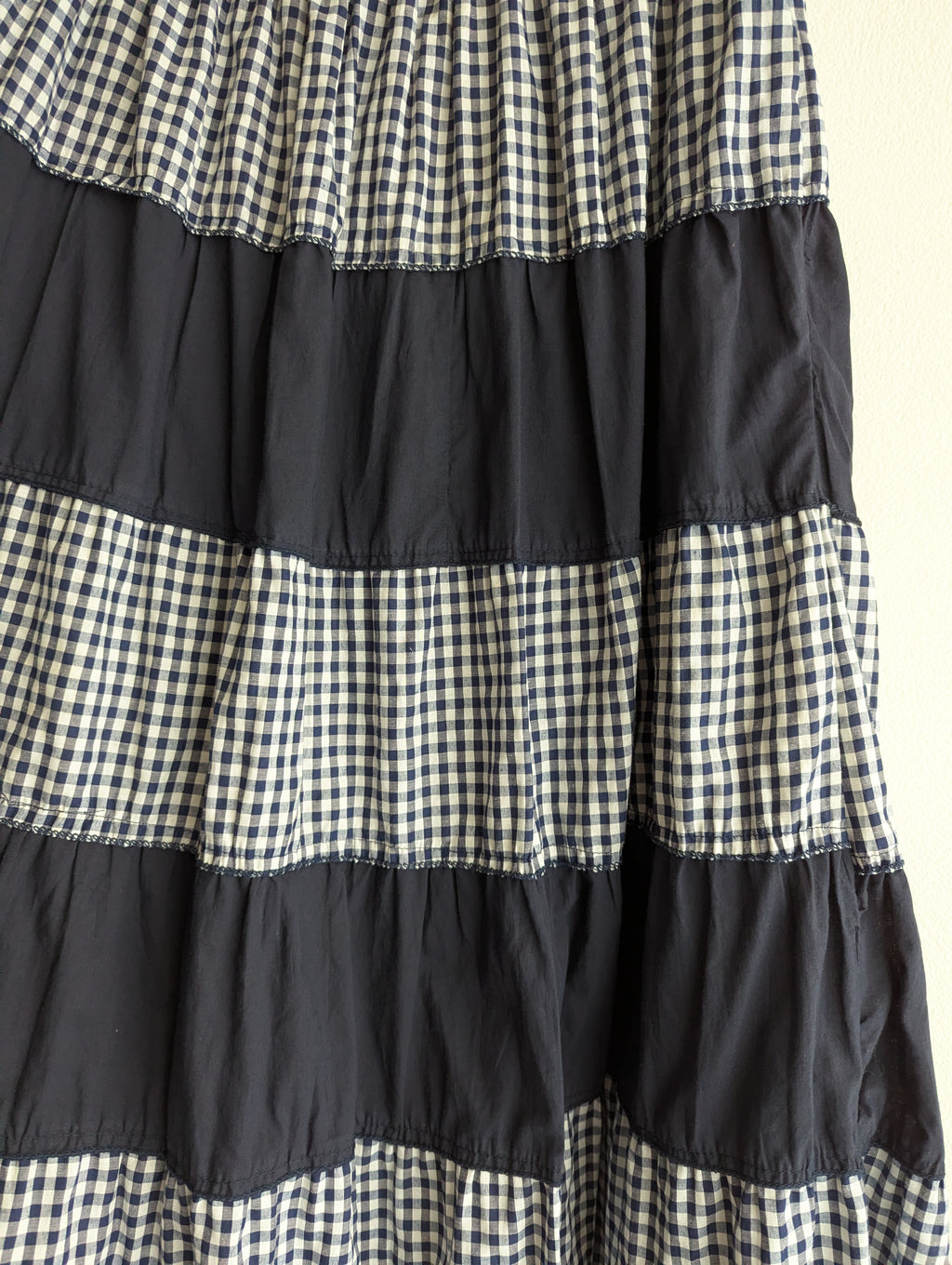 Costello Halter Navy Plaid Cotton Dress