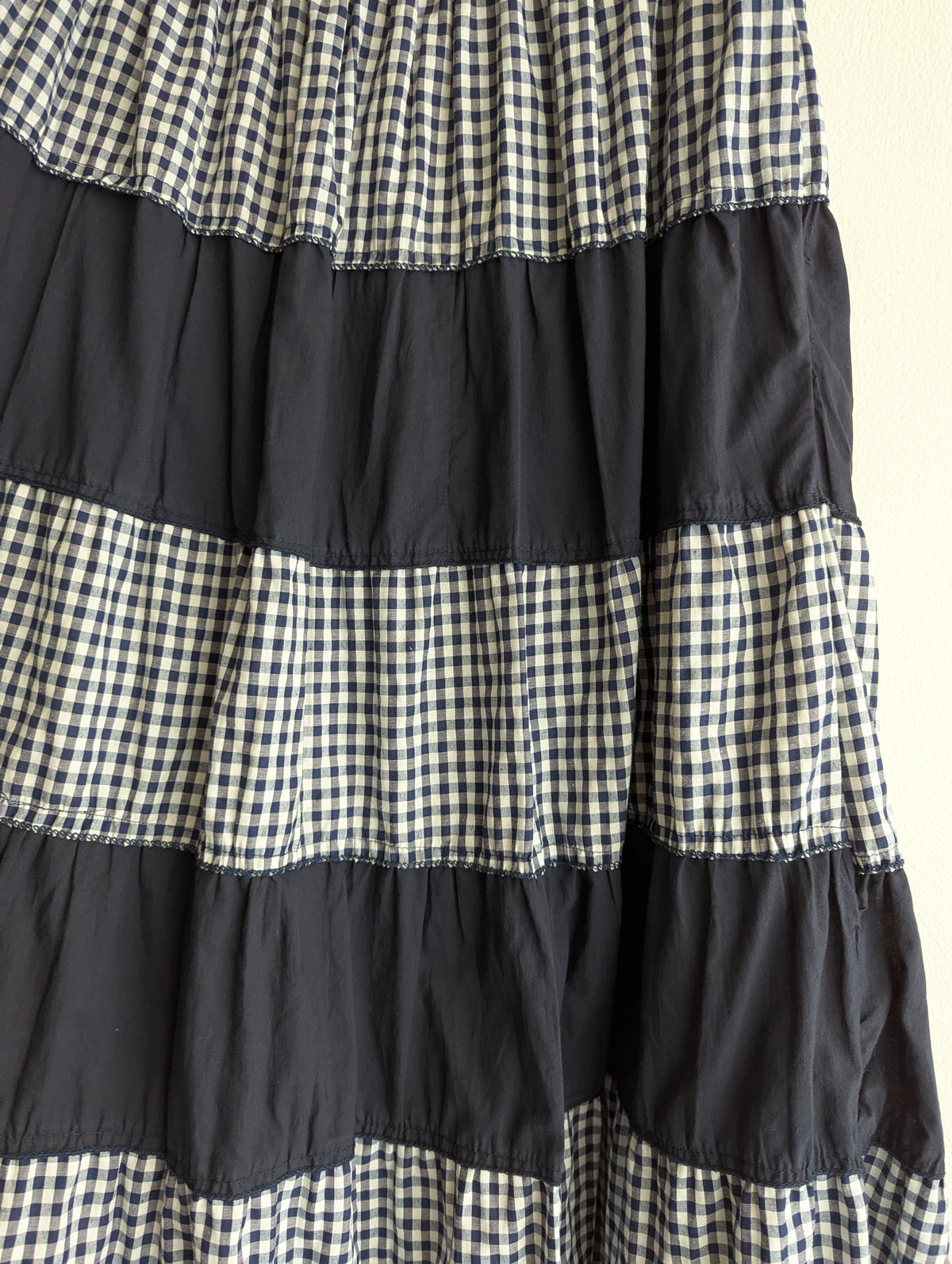 Costello Halter Navy Plaid Cotton Dress