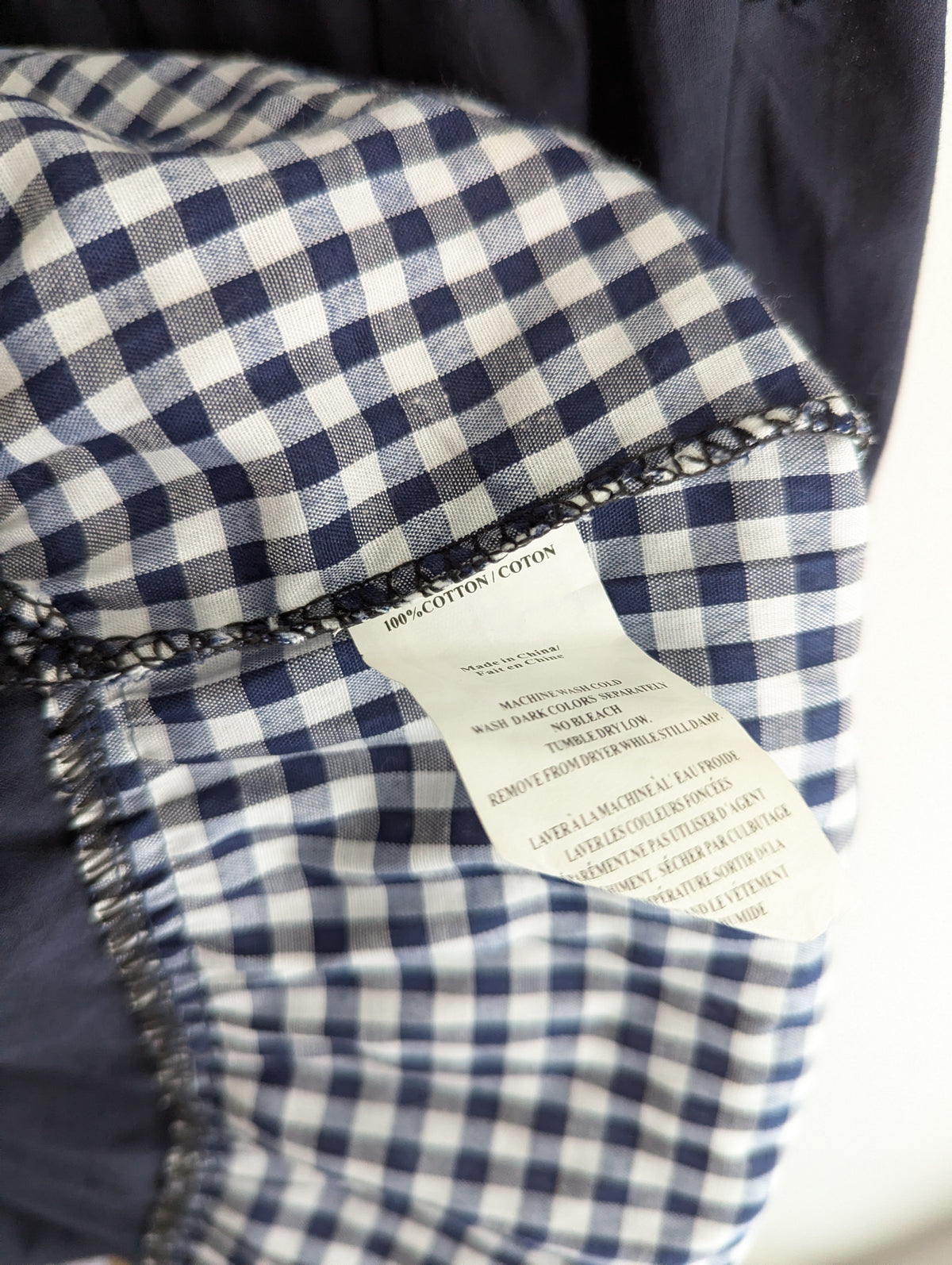 Costello Halter Navy Plaid Cotton Dress