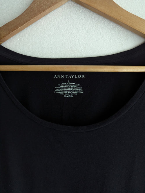 Ann Taylor Cotton Black Tee