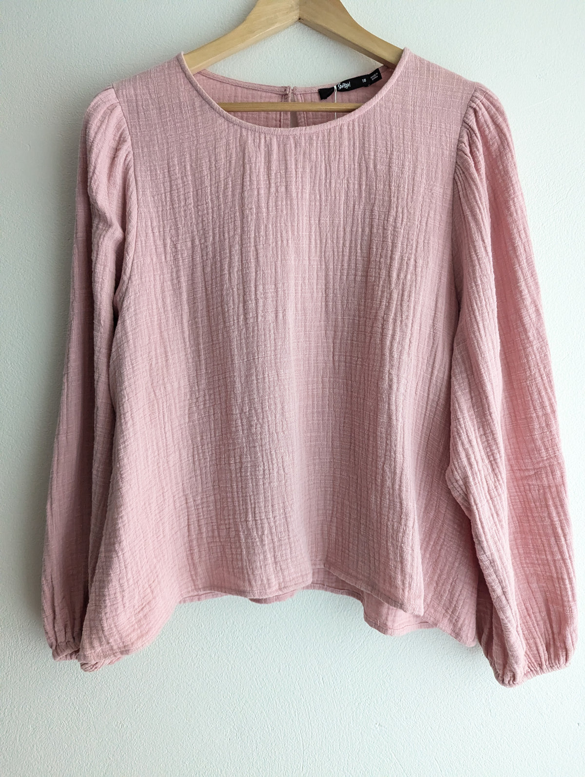 Sportsgirl Pink Cotton Gauze Top
