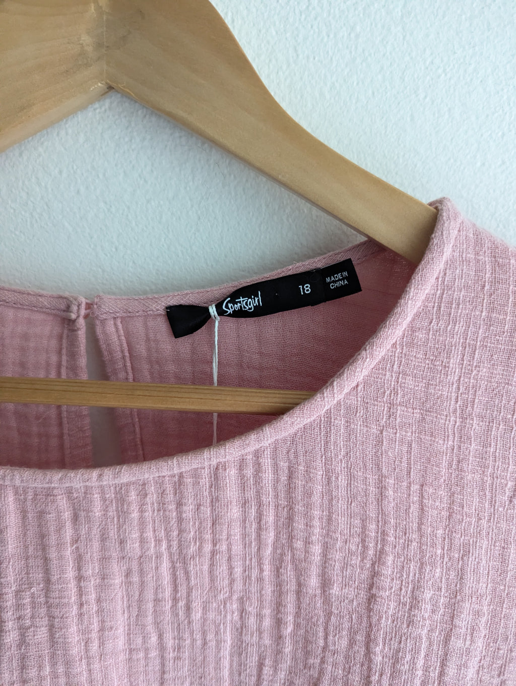 Sportsgirl Pink Cotton Gauze Top