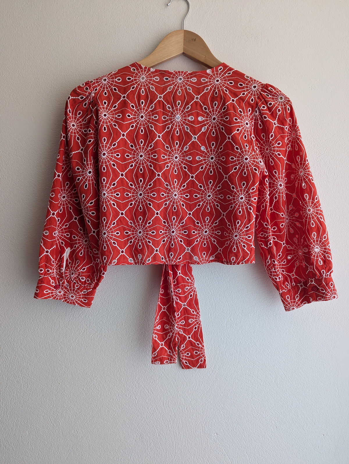 Zara Embroidered Tie Front Cropped Shrug