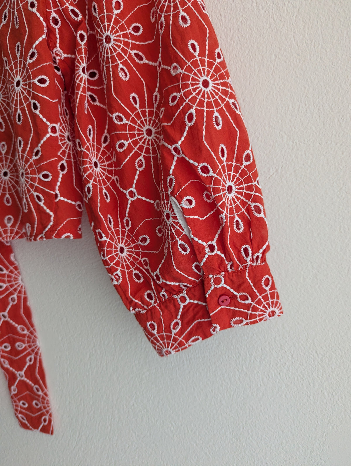 Zara Embroidered Tie Front Cropped Shrug