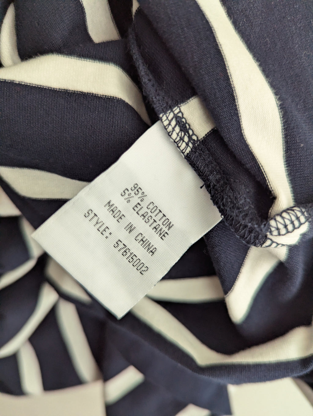 Navy & White Stripe Cotton Jersey Midi Dress