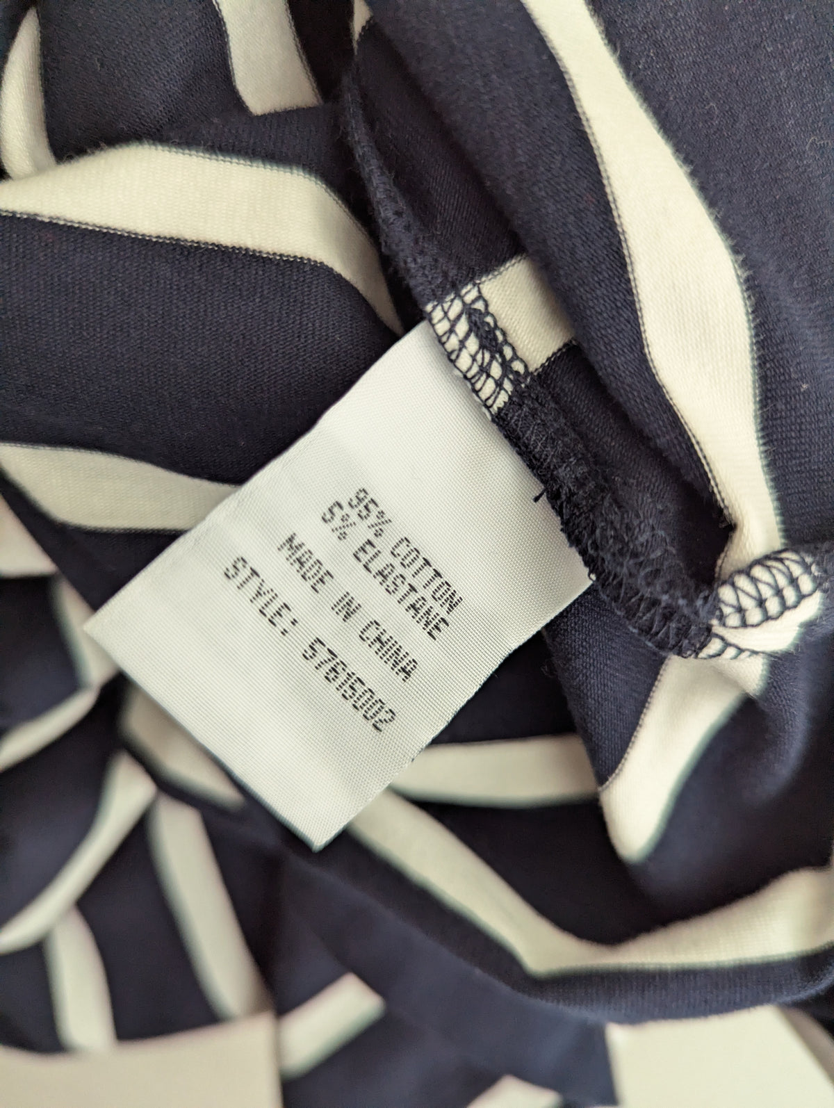 Navy & White Stripe Cotton Jersey Midi Dress