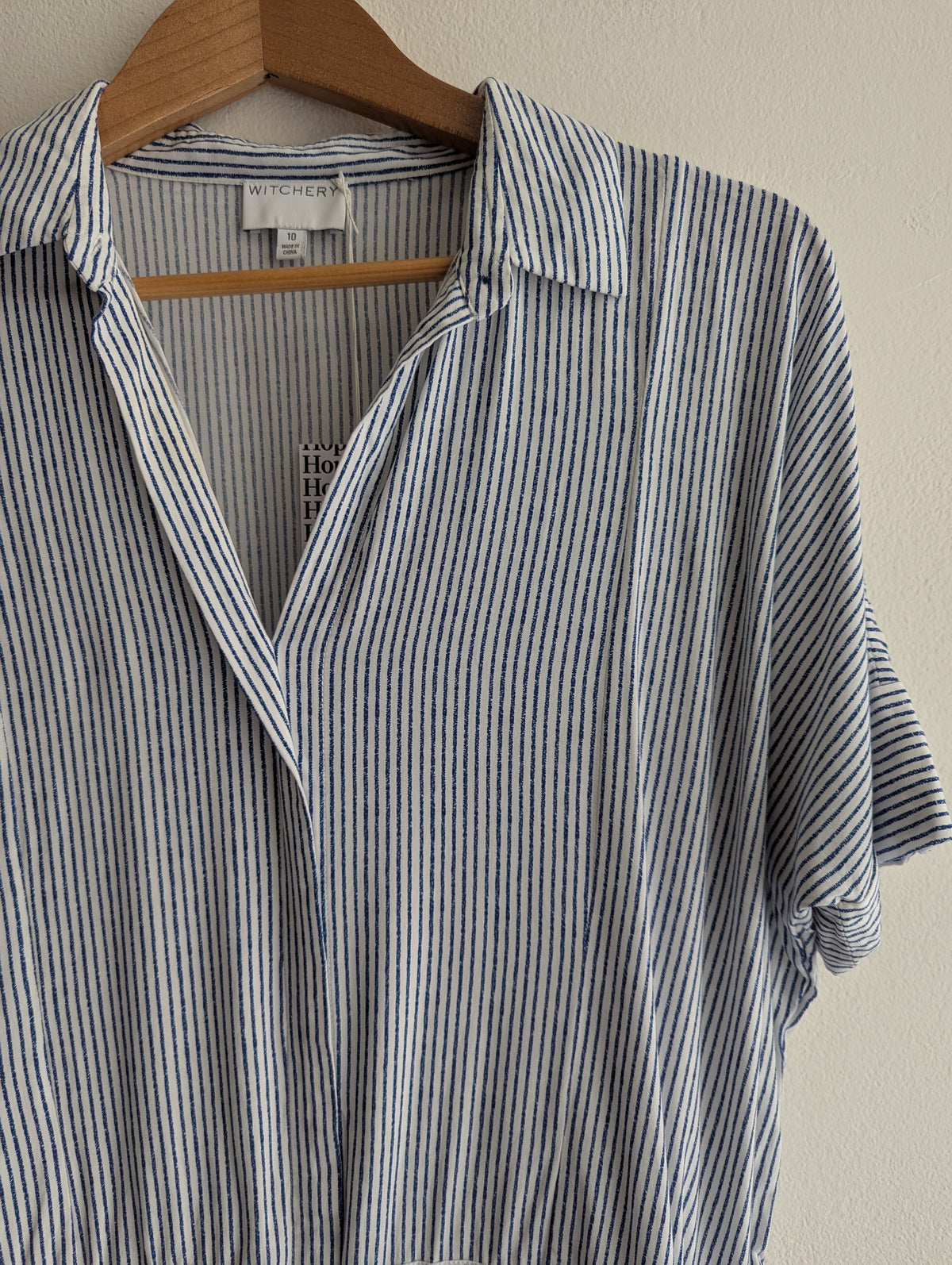 Witchery Navy & White Shirt Dress