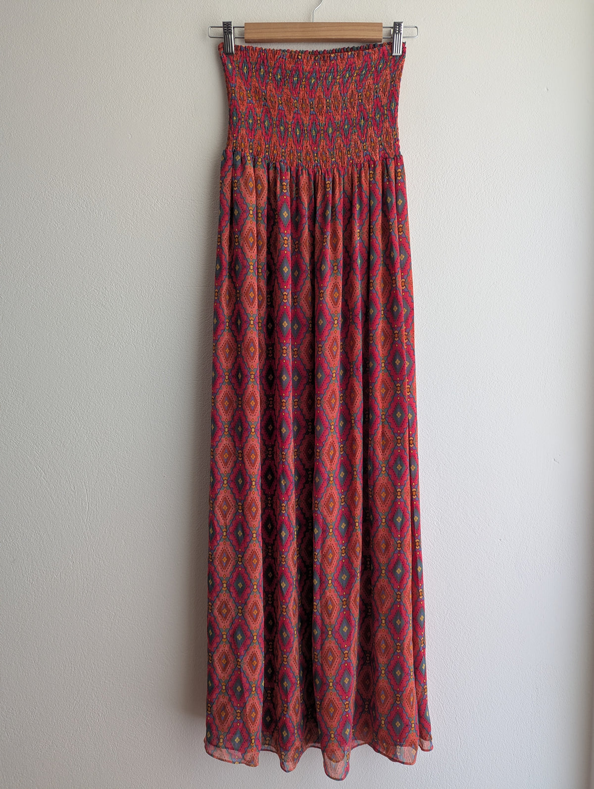 Miss Shop Geometric Strapless Maxi Dress