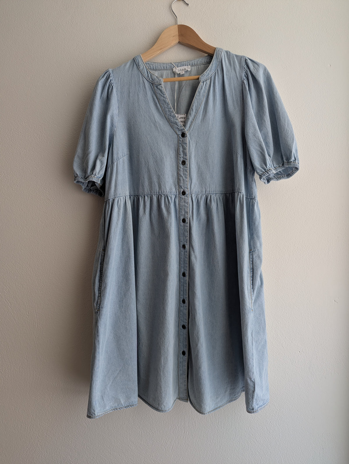 Grab Light Wash Demin Dress