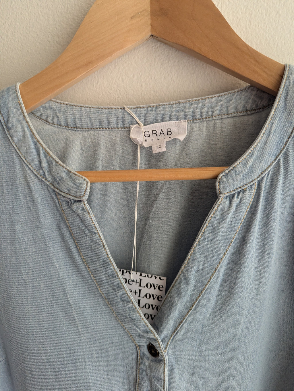 Grab Light Wash Demin Dress