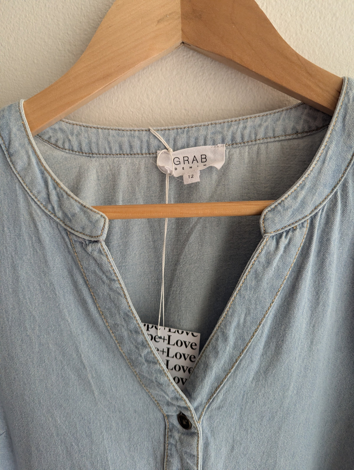 Grab Light Wash Demin Dress