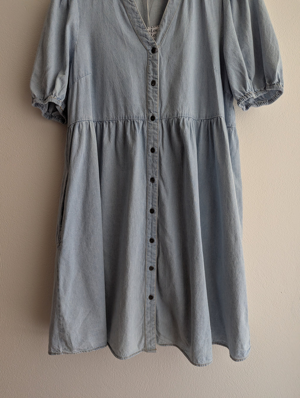 Grab Light Wash Demin Dress