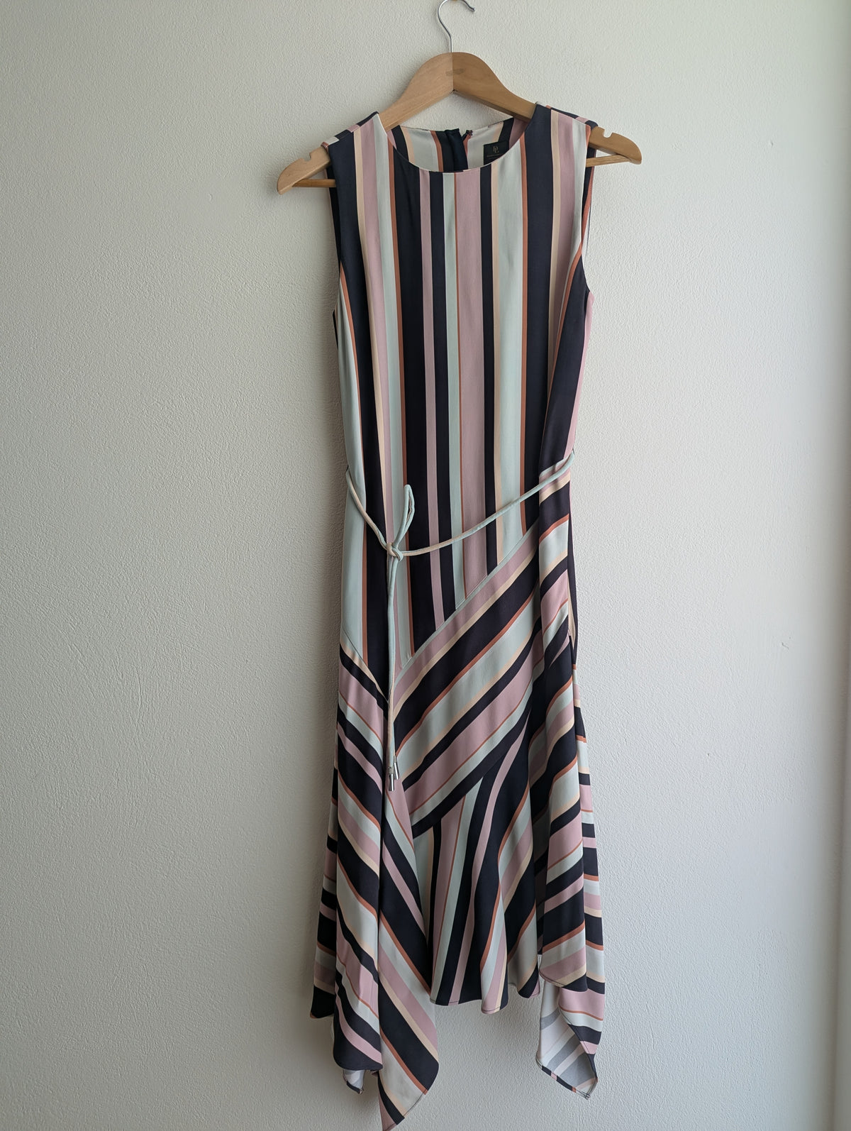 David Lawrence Asymmetric Stripe Dress
