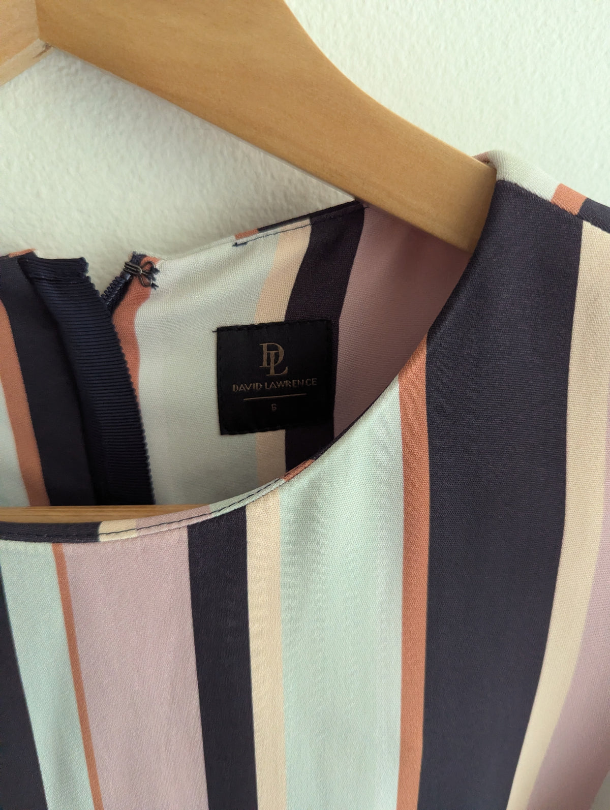 David Lawrence Asymmetric Stripe Dress