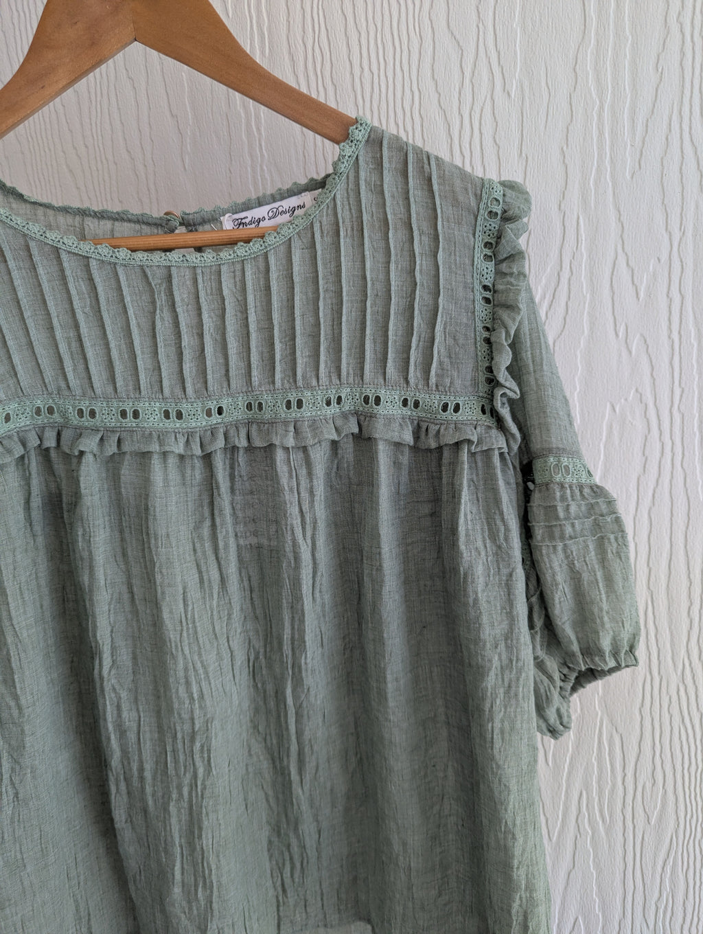Indigo Designs Sage Cotton Blouse