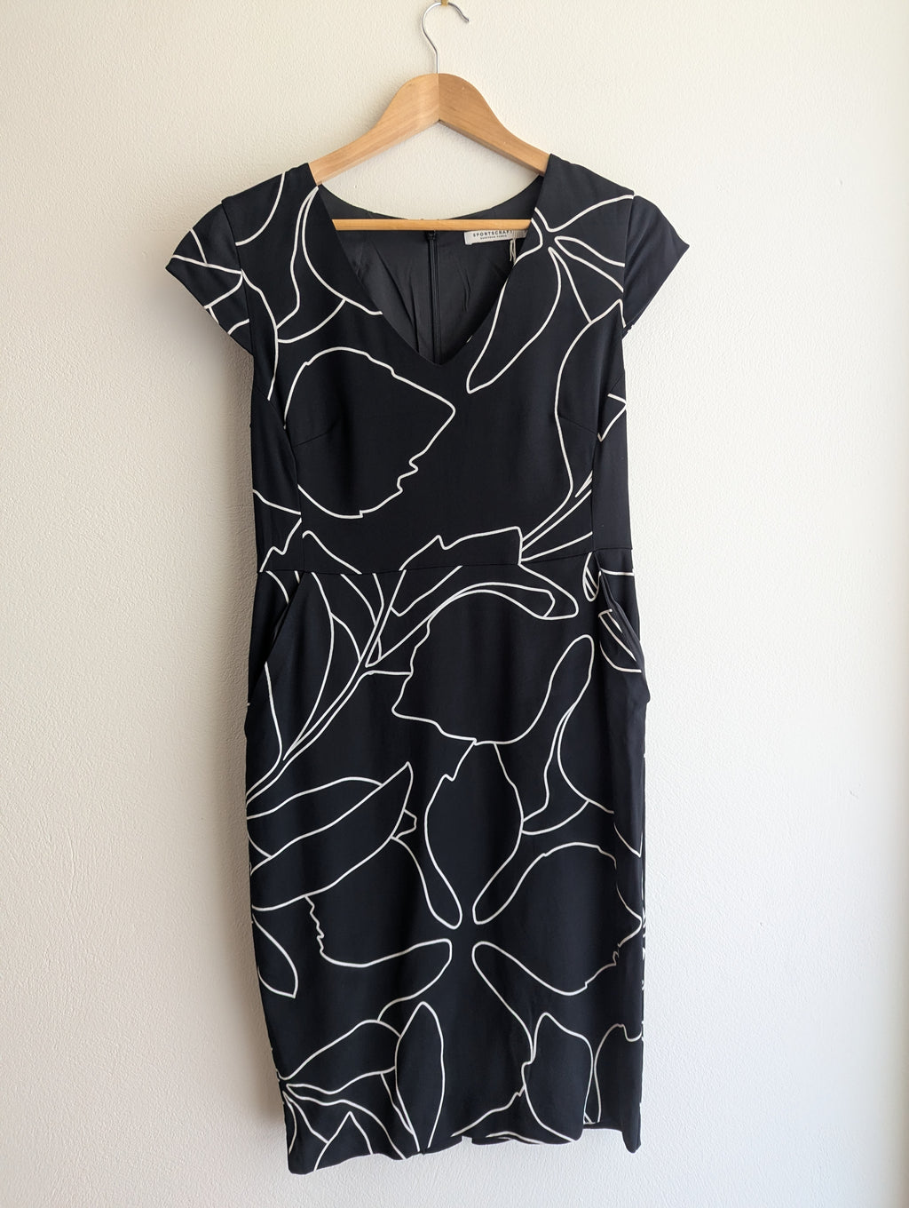 Sportscraft Floral Print Black Sheath Dress