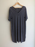 Jacqui e Navy and White Stripe T-Shirt Dress