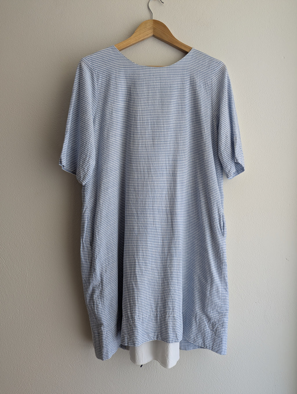 Cooper Blue Stripe Lace-up Dress