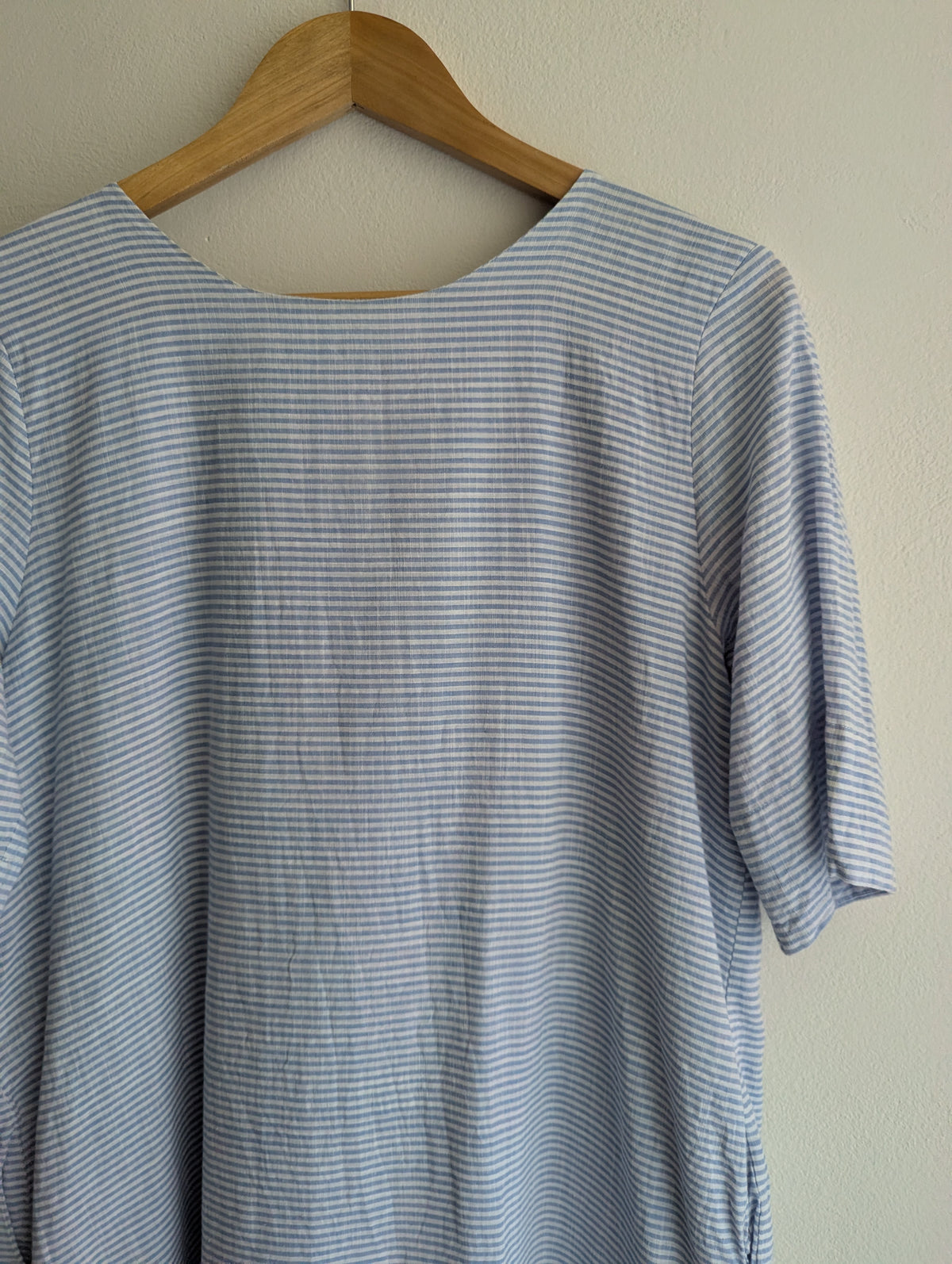 Cooper Blue Stripe Lace-up Dress