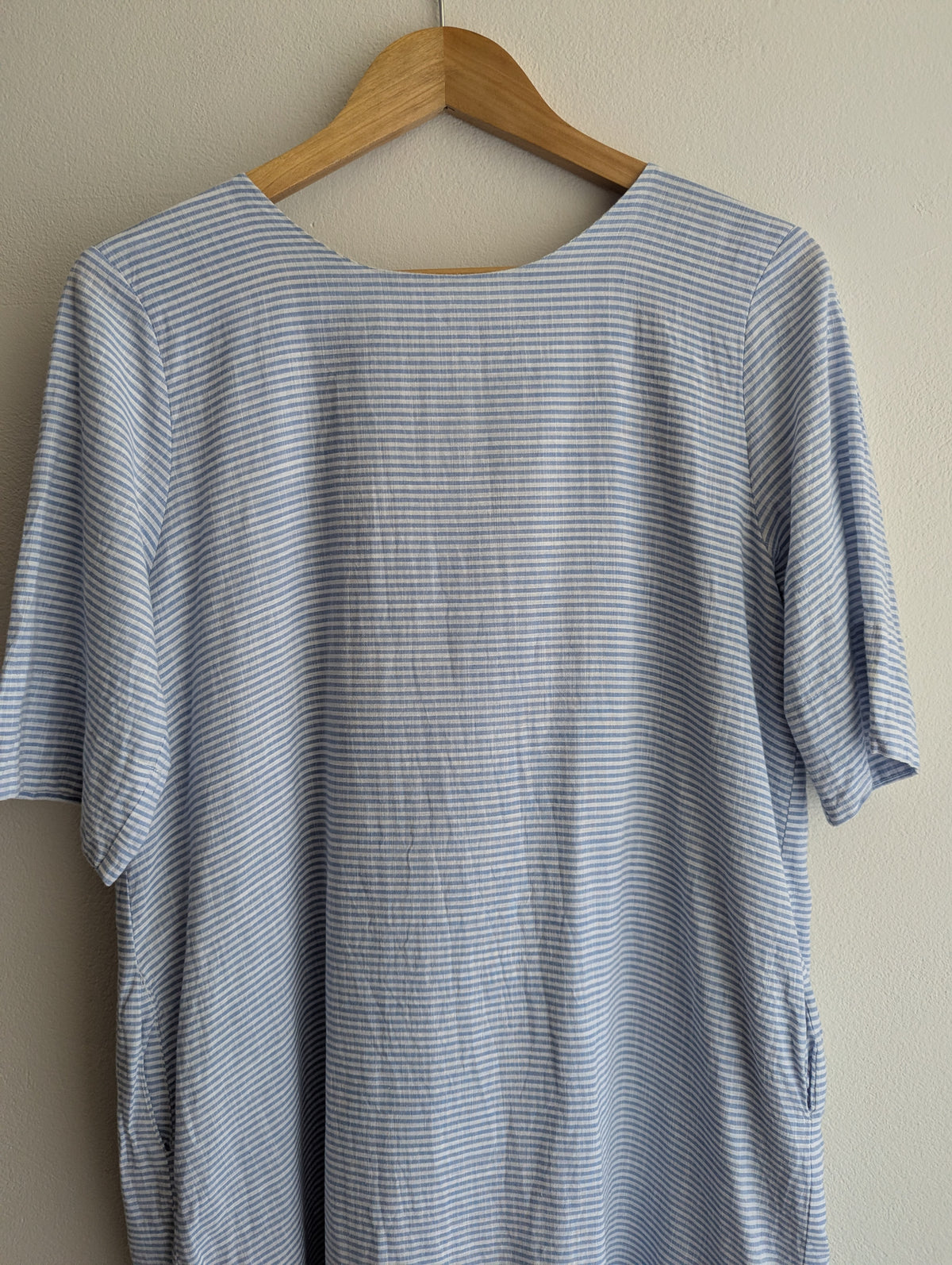 Cooper Blue Stripe Lace-up Dress