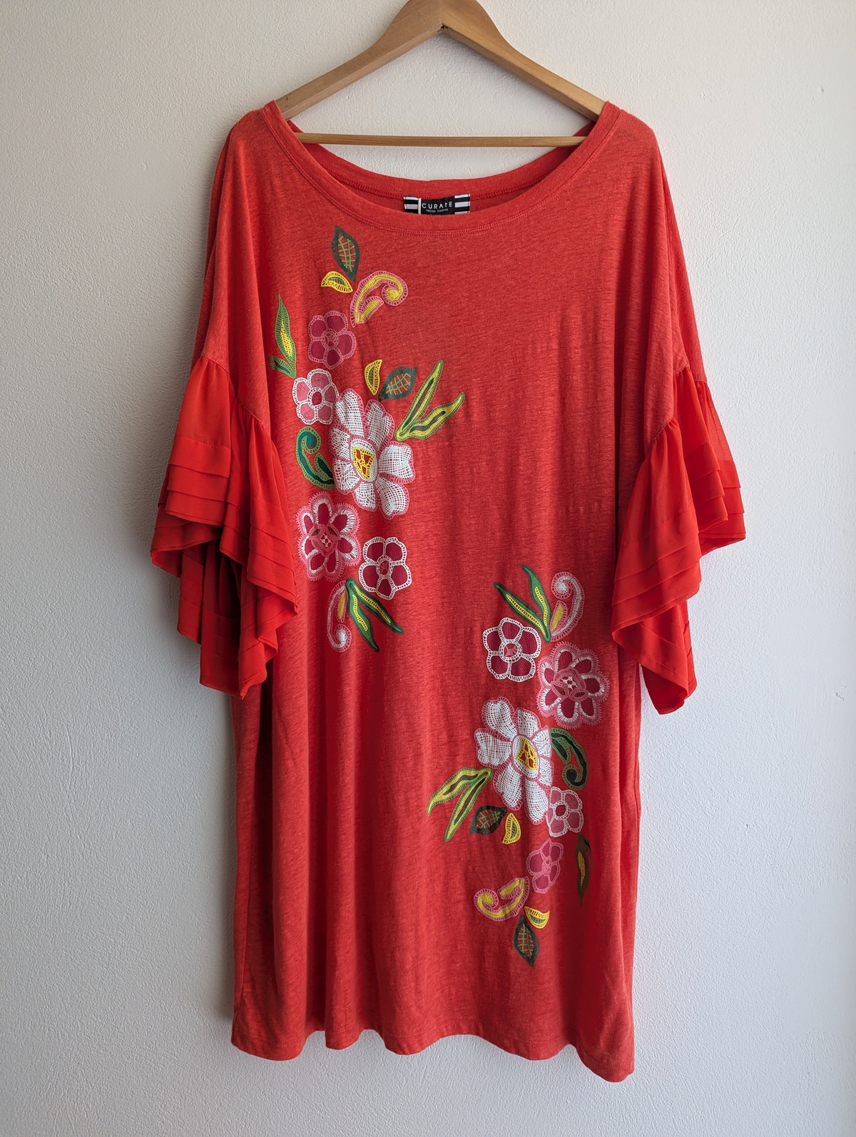 Curate Linen Floral T-Shirt Dress