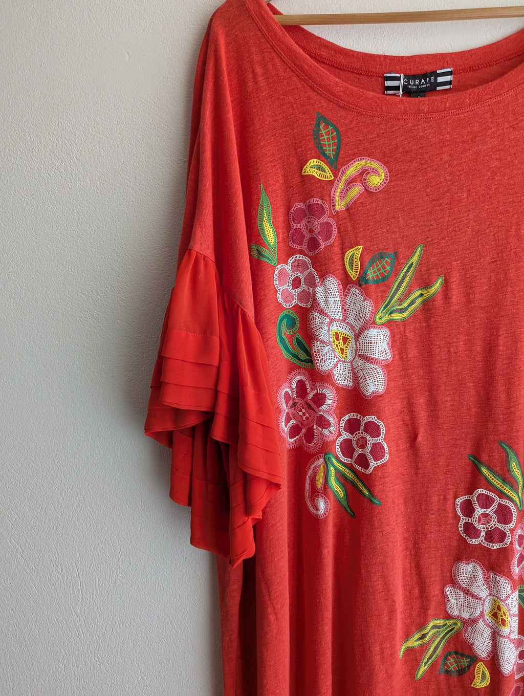 Curate Linen Floral T-Shirt Dress
