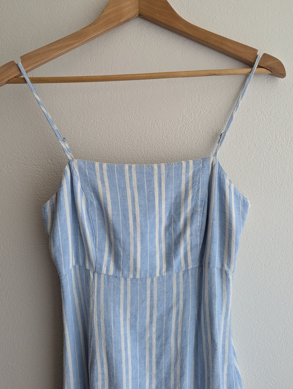 Miss Shop Blue Stripe Linen-Blend Mini Dress