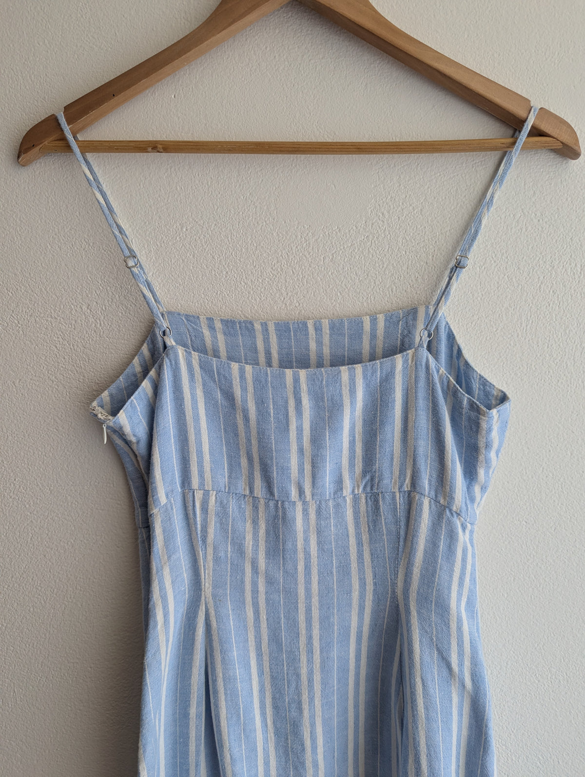 Miss Shop Blue Stripe Linen-Blend Mini Dress