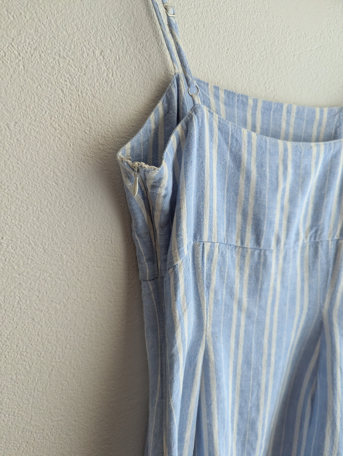 Miss Shop Blue Stripe Linen-Blend Mini Dress