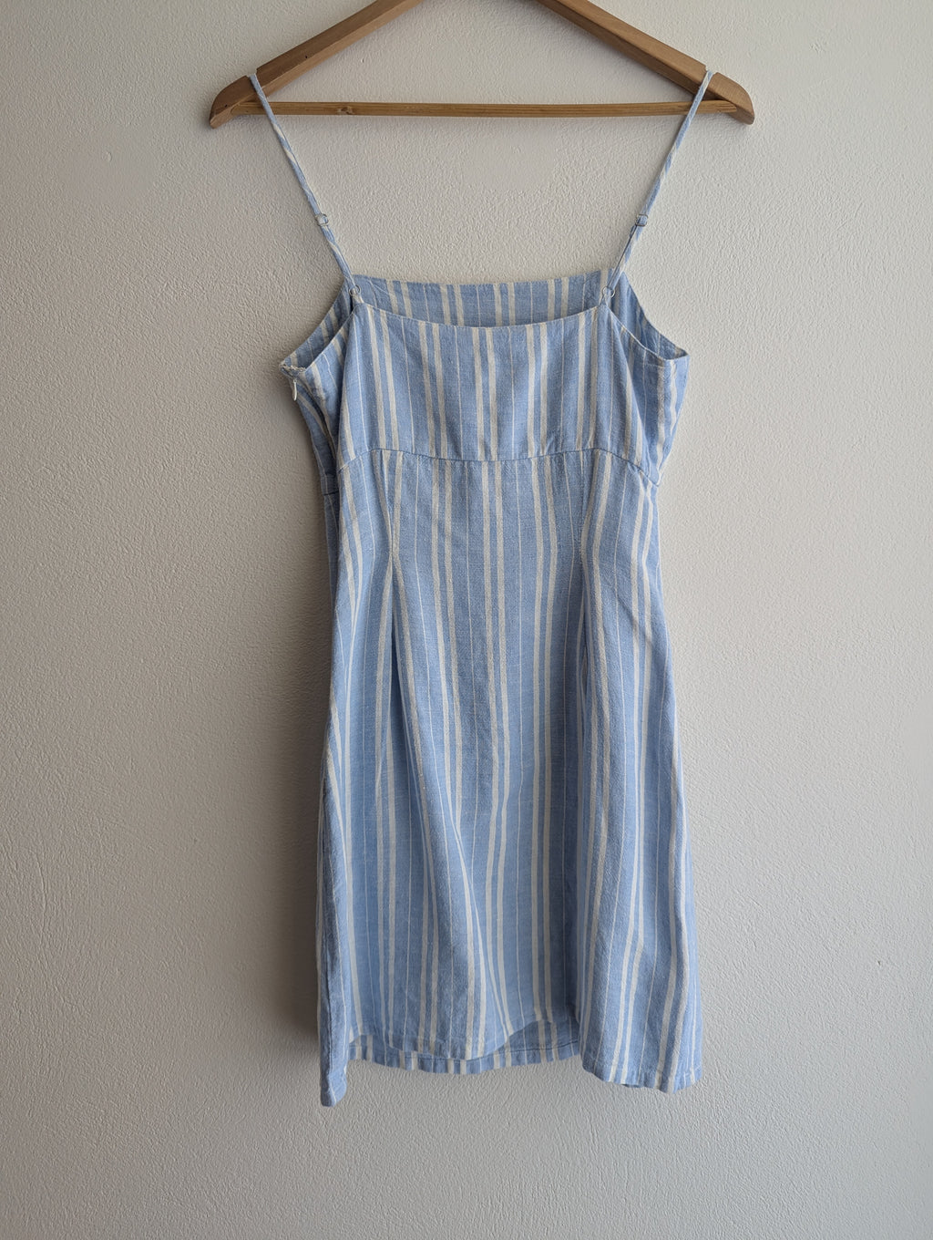 Miss Shop Blue Stripe Linen-Blend Mini Dress