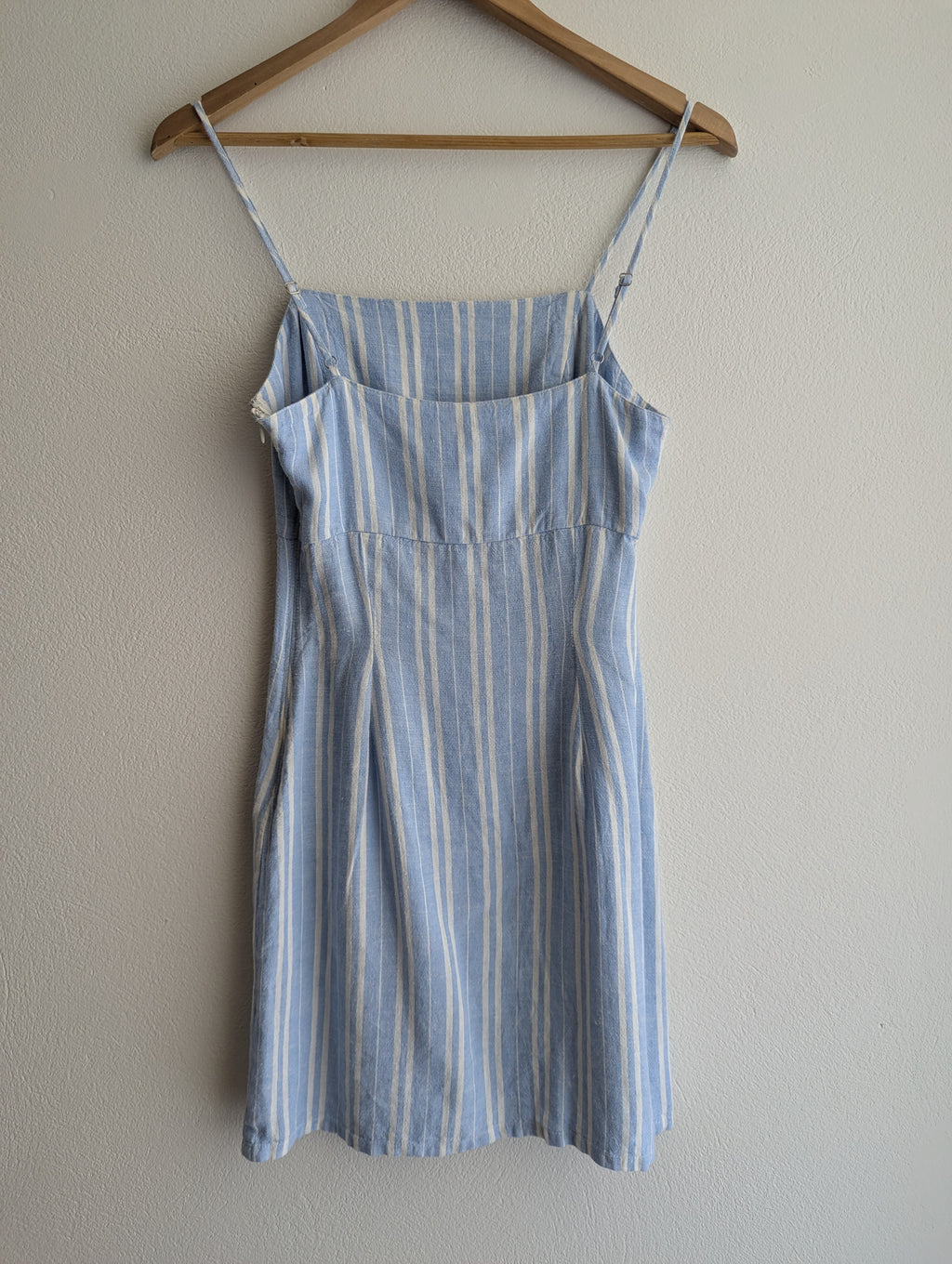 Miss Shop Blue Stripe Linen-Blend Mini Dress