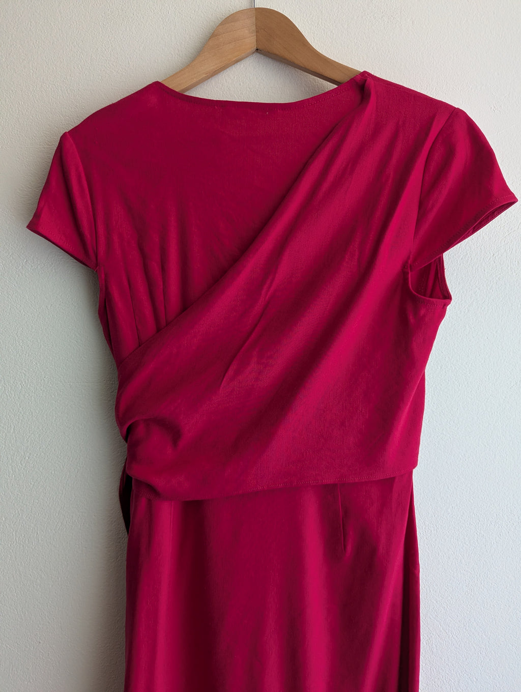 Sportscraft Pink Linen-Blend Wrap Dress