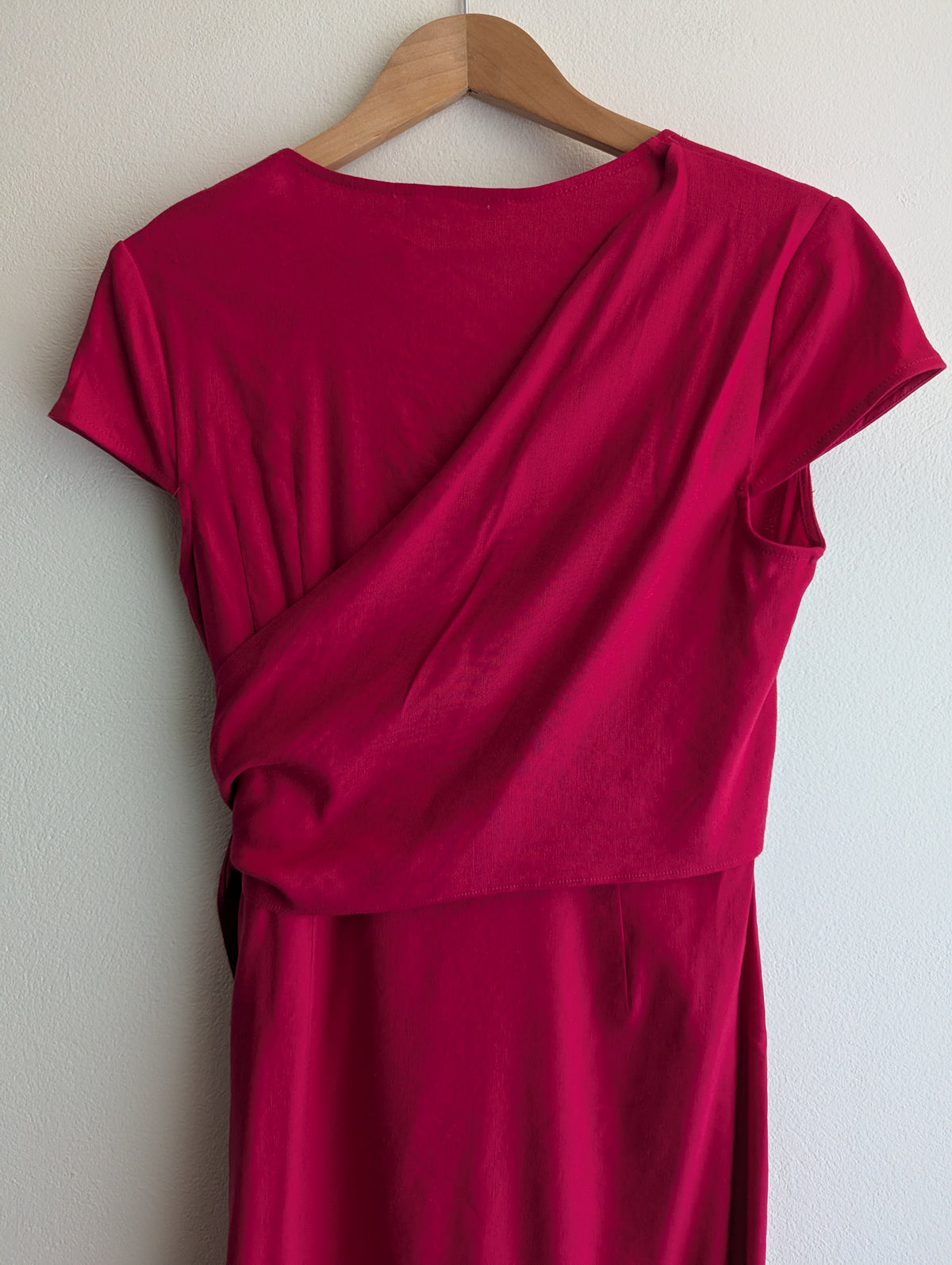 Sportscraft Pink Linen-Blend Wrap Dress