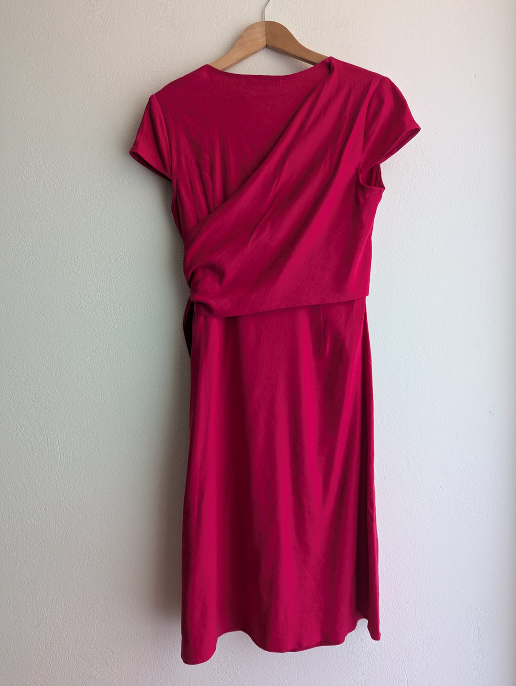 Sportscraft Pink Linen-Blend Wrap Dress