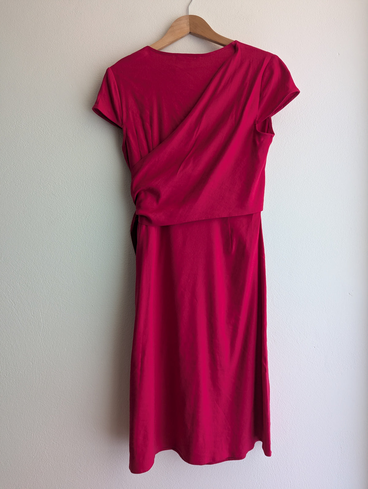 Sportscraft Pink Linen-Blend Wrap Dress