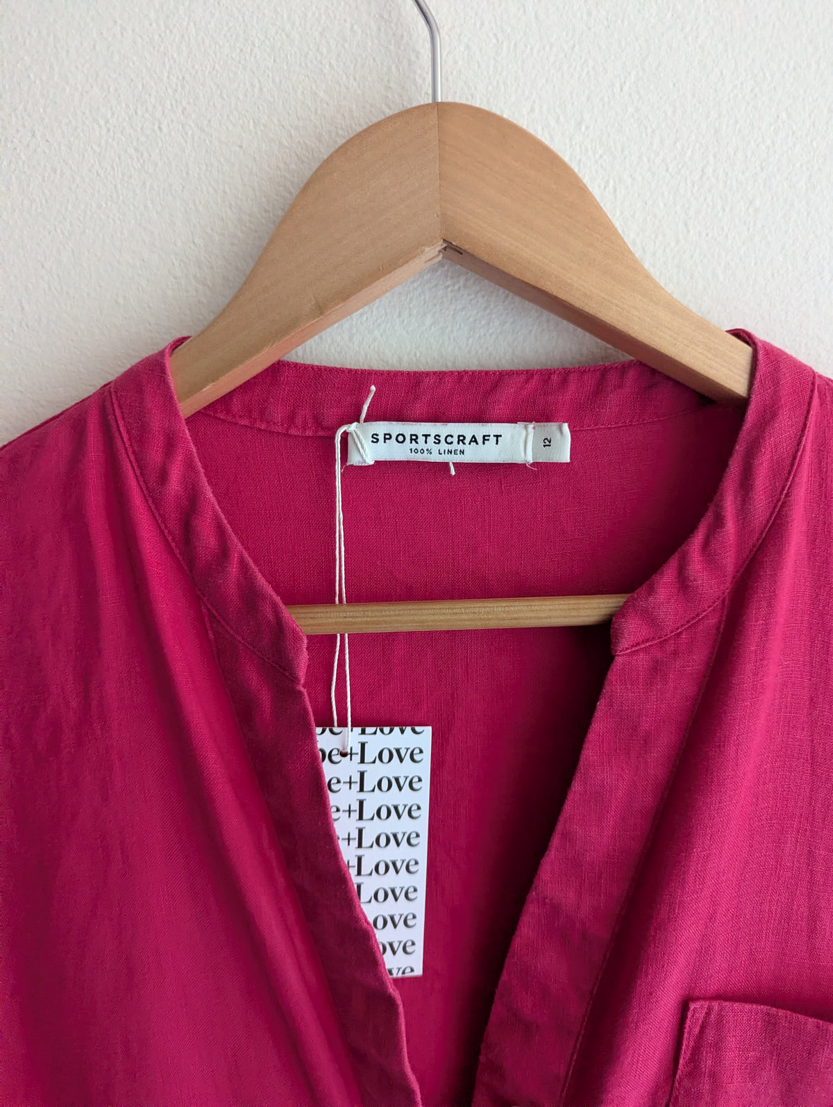 Sportscraft Magenta Linen Shirt Dress