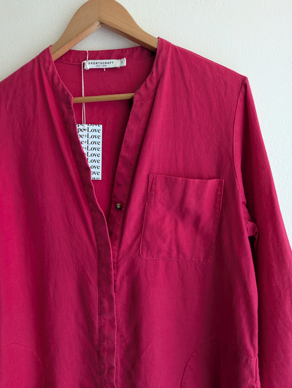 Sportscraft Magenta Linen Shirt Dress