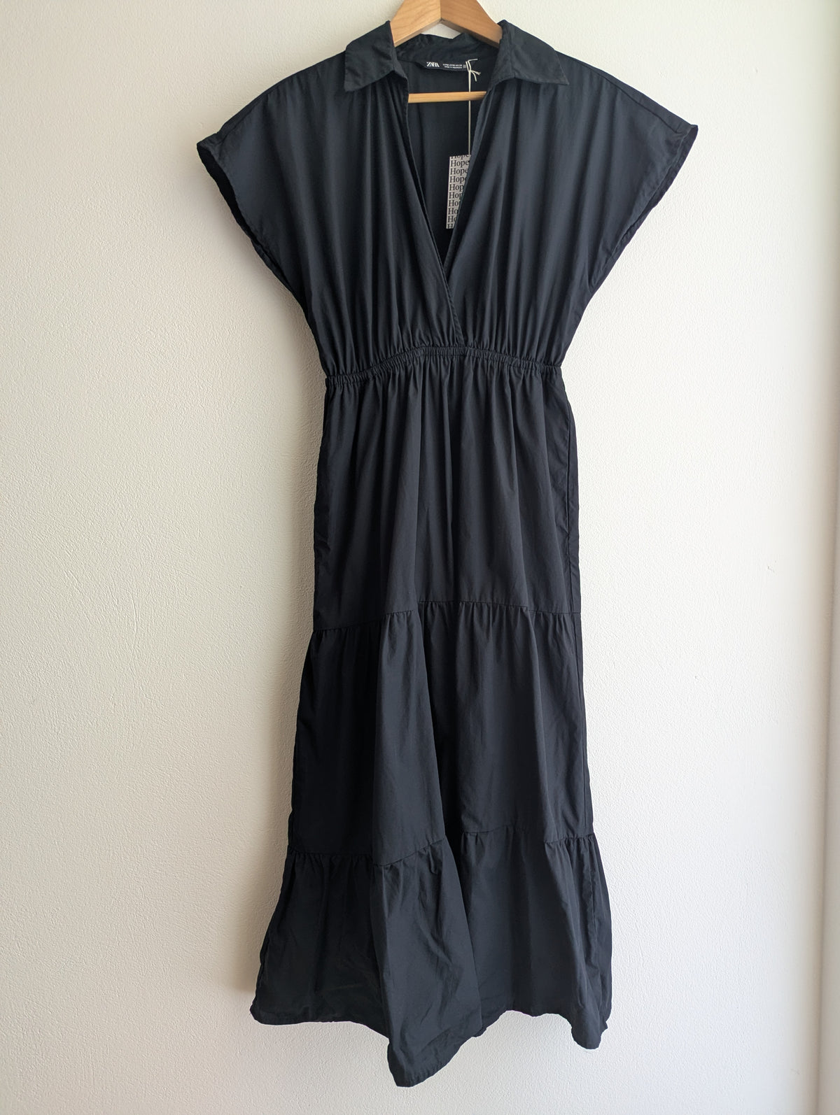 Zara Black Cotton Maxi Dress