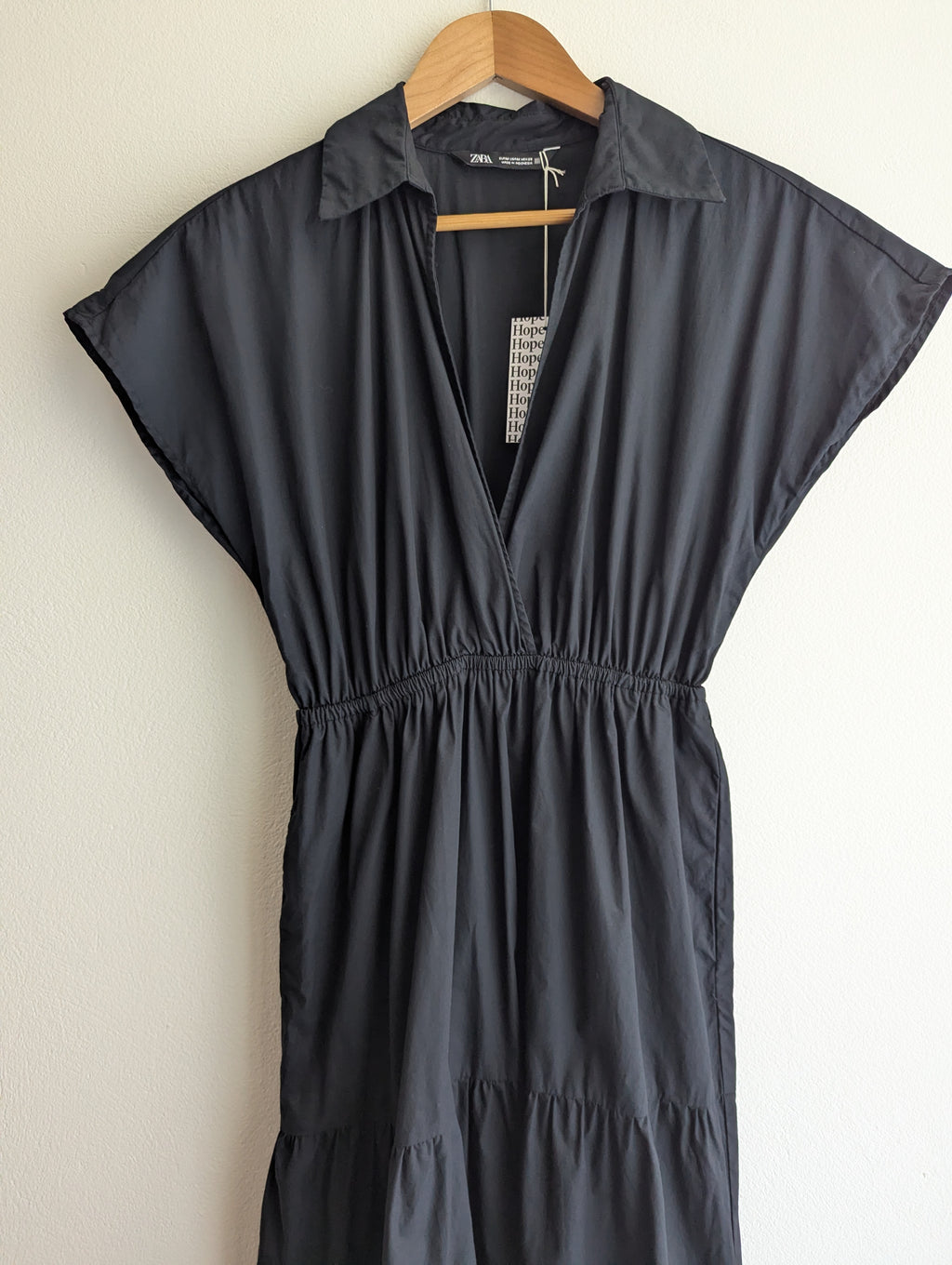 Zara Black Cotton Maxi Dress