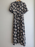 Decjuba Linen-Blend Palm Print Shirt Maxi Dress