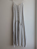 Devotion White & Navy Stripe Maxi Dress