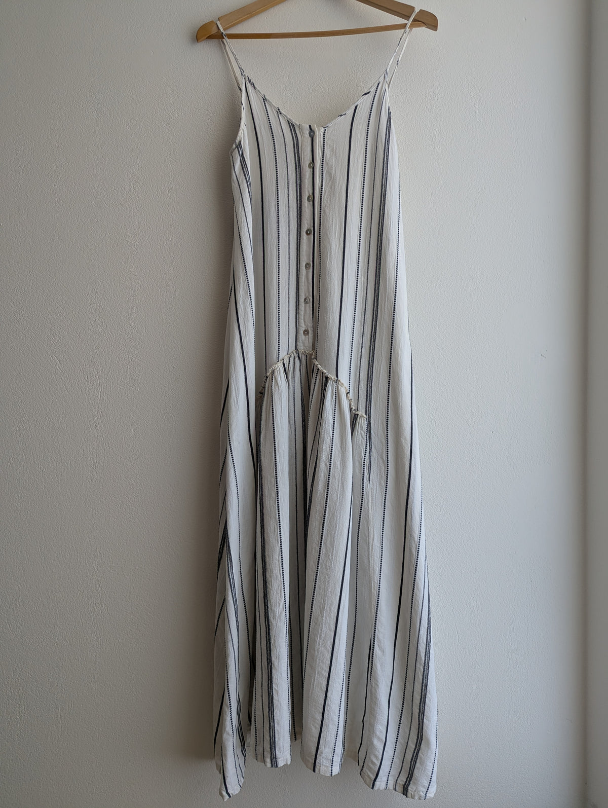 Devotion White & Navy Stripe Maxi Dress