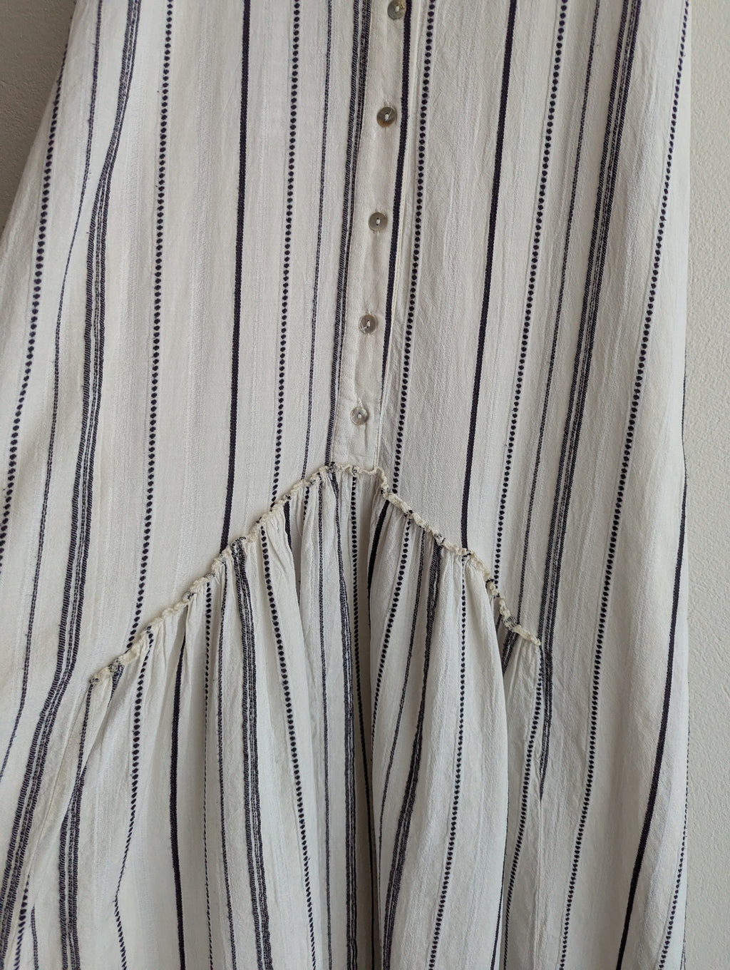 Devotion White & Navy Stripe Maxi Dress