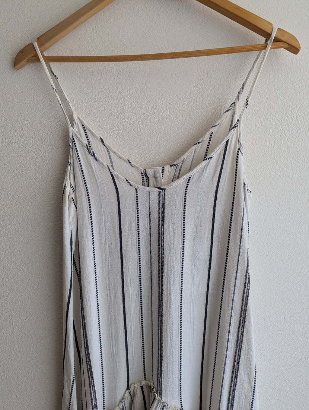 Devotion White & Navy Stripe Maxi Dress
