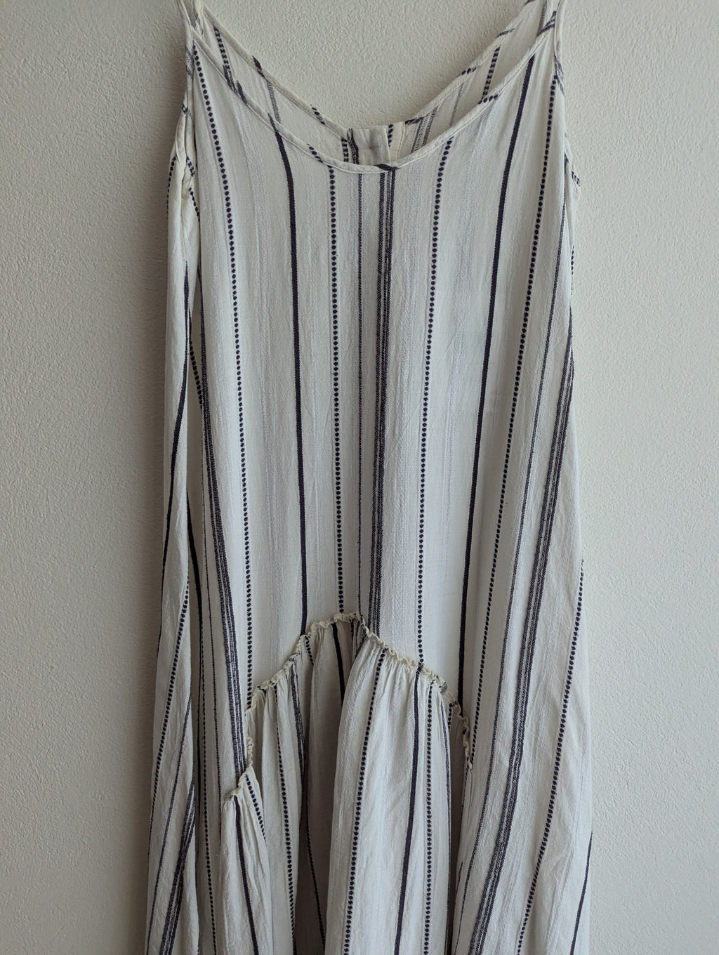 Devotion White & Navy Stripe Maxi Dress