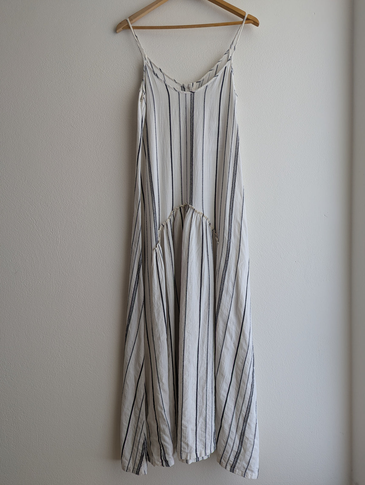 Devotion White & Navy Stripe Maxi Dress