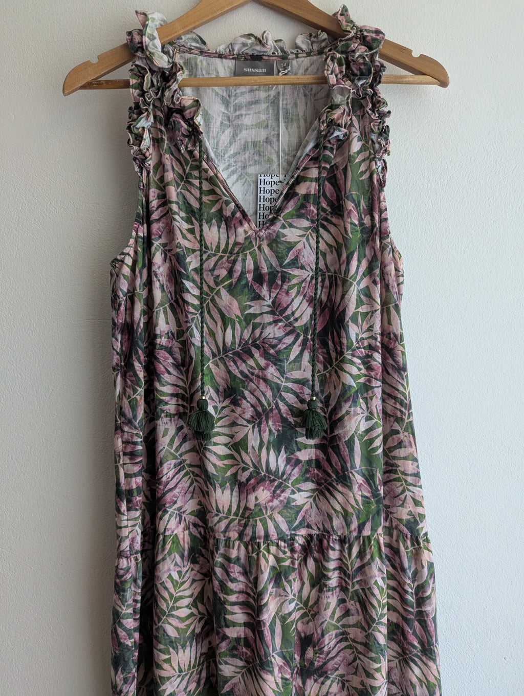 Sussan Floral Linen-Blend Maxi Sleeveless Dress
