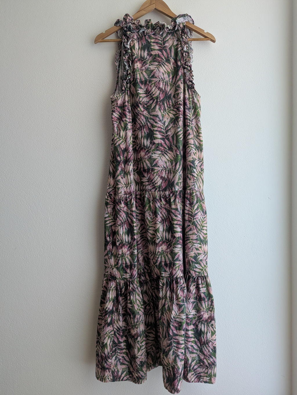 Sussan Floral Linen-Blend Maxi Sleeveless Dress