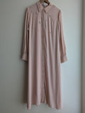 Perri Cutten Soft Pink Silk Shirt Maxi Dress