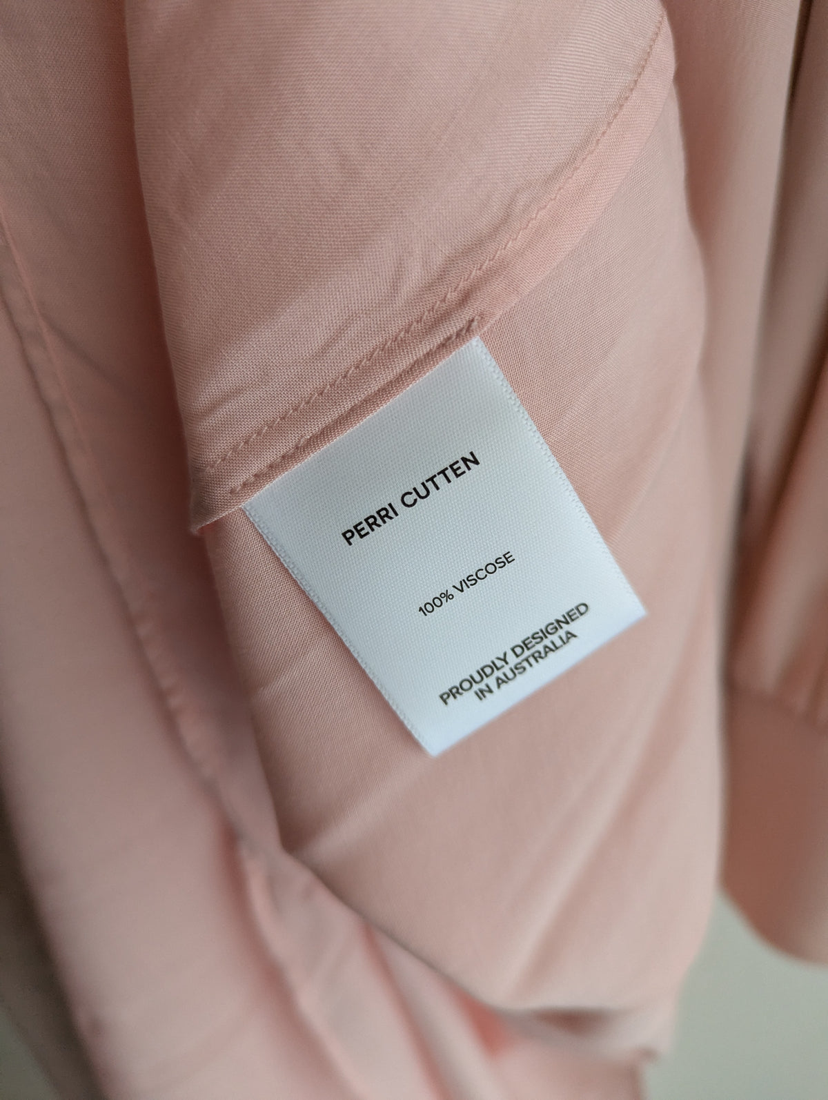 Perri Cutten Soft Pink Silk Shirt Maxi Dress